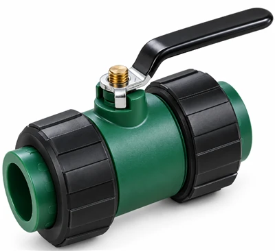 PPR Double Union Ball Valve DN20-DN63 Brass Ball 20 Bar