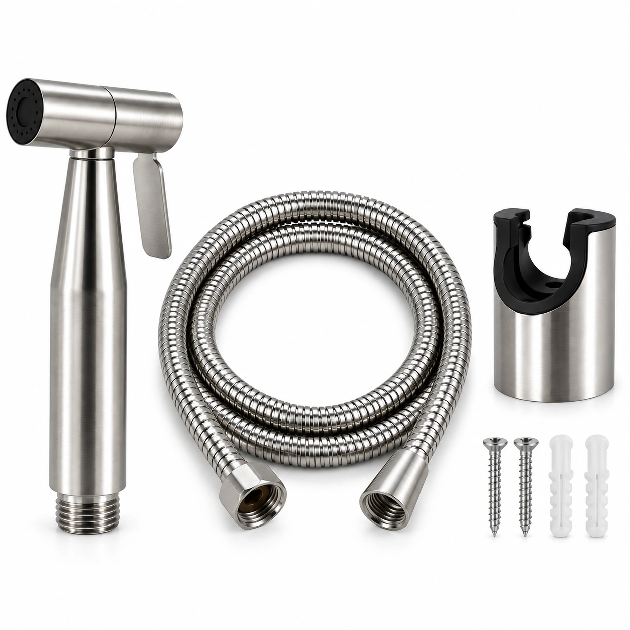 SS304 Handheld Bidet Sprayer Set With Shower Hose And Wall Holder